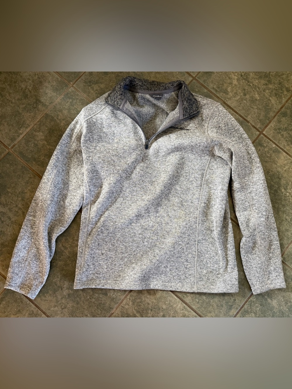 🎀3/$25🎀 Eddie Bauer Men’s Gray Quarter-Zip Fleece Pullover